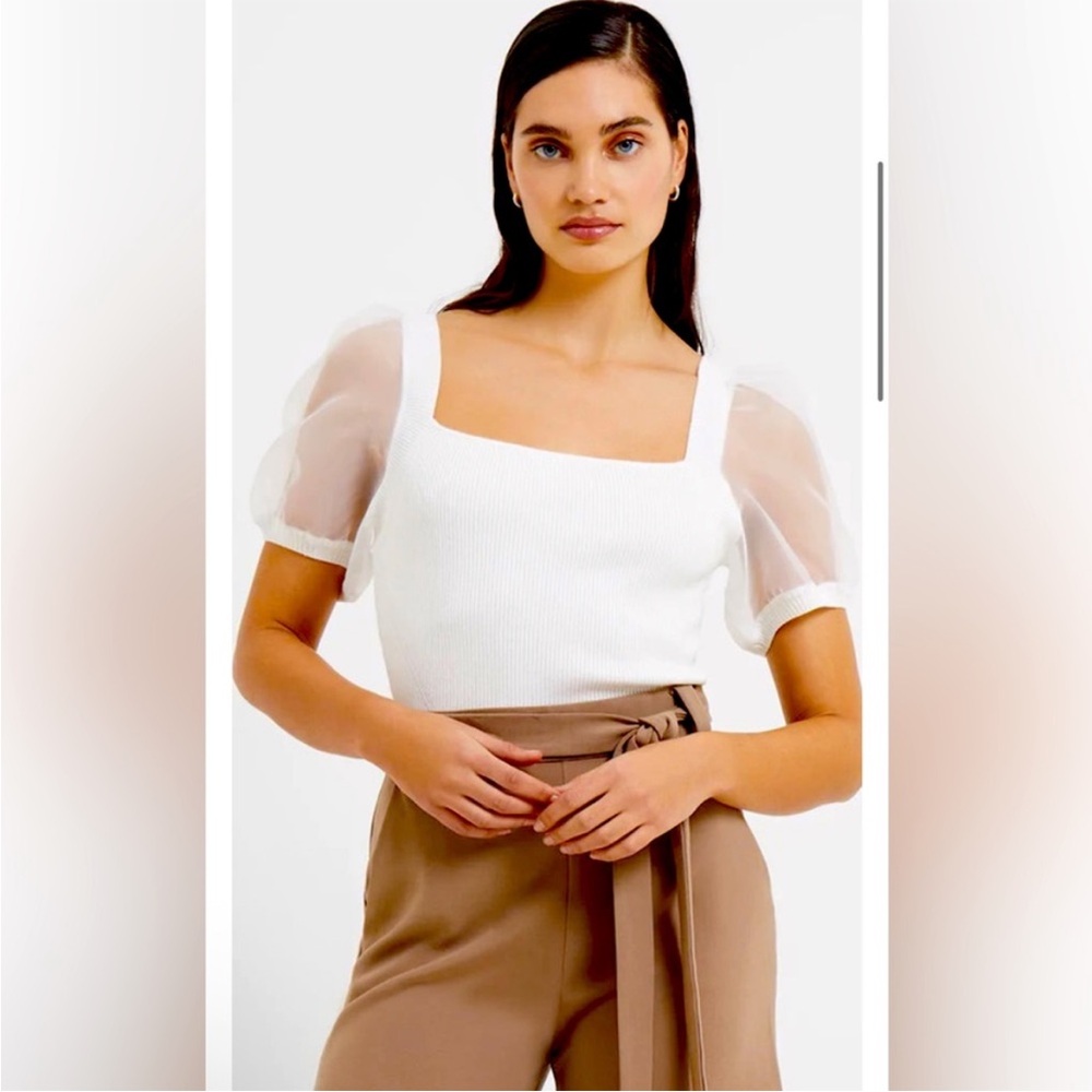 French Connection Lex Krista Organza Knit Sweater